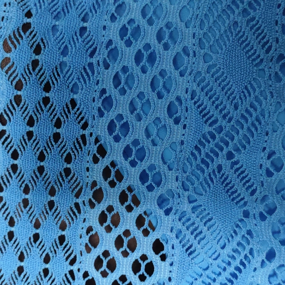 Island Escape Sky High-Neck Crochet Tankini Top   16 Blue - Picture 5 of 10